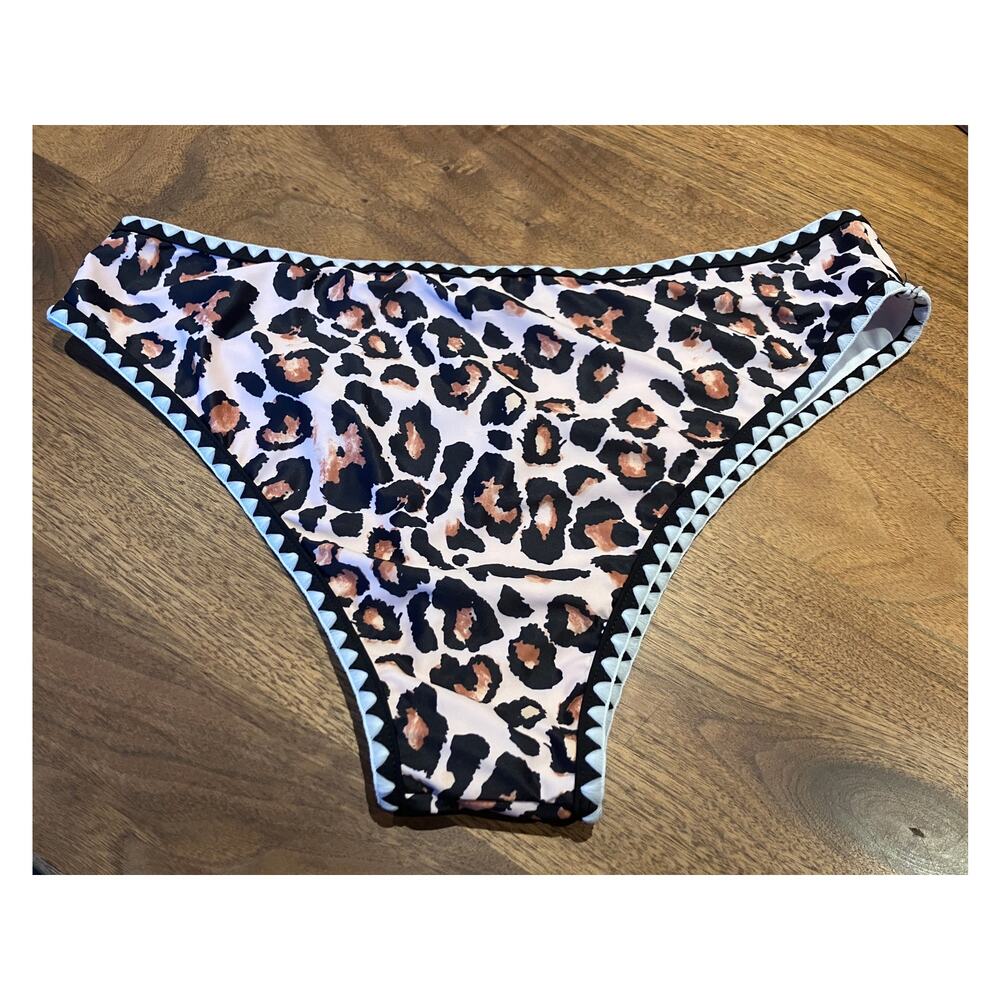 Zaful XL Leopard Print Bikini Bottoms High Cut Swimwear Animal Print‎